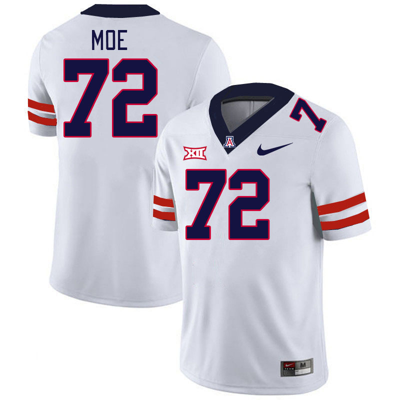 Men #72 Wendell Moe Arizona Wildcats Big 12 Conference College Football Jerseys Stitched-White